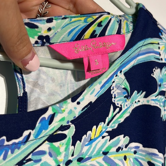 Lilly Pulitzer Lula Romper High Tide Navy Scuba Doo Engineered Shorts Size Small - Picture 8 of 13